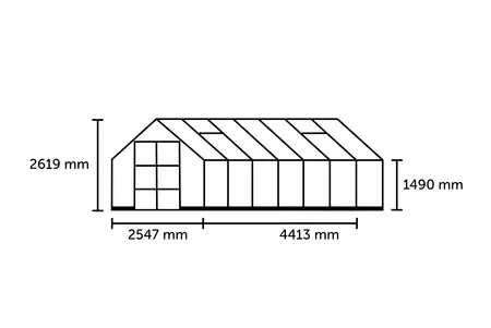 ICON 8 · 11.2 m² (8' x 14') Grøn m/3 mm Hærdet Glas